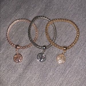 Tree of life charm bracelet set of 3
